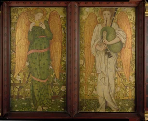Anges avec flûtes de Pan et cornemuses, 1861-62